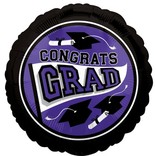 Congrats Grad School Color Foil Balloon - Purple 18"