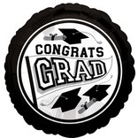 Congrats Grad School Color Foil Balloon - White 18"