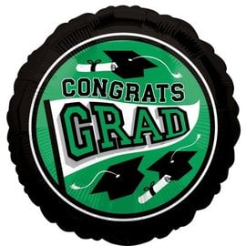 Congrats Grad School Color Foil Balloon - Green 18"
