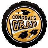 Congrats Grad School Color Foil Balloon - Gold 18"