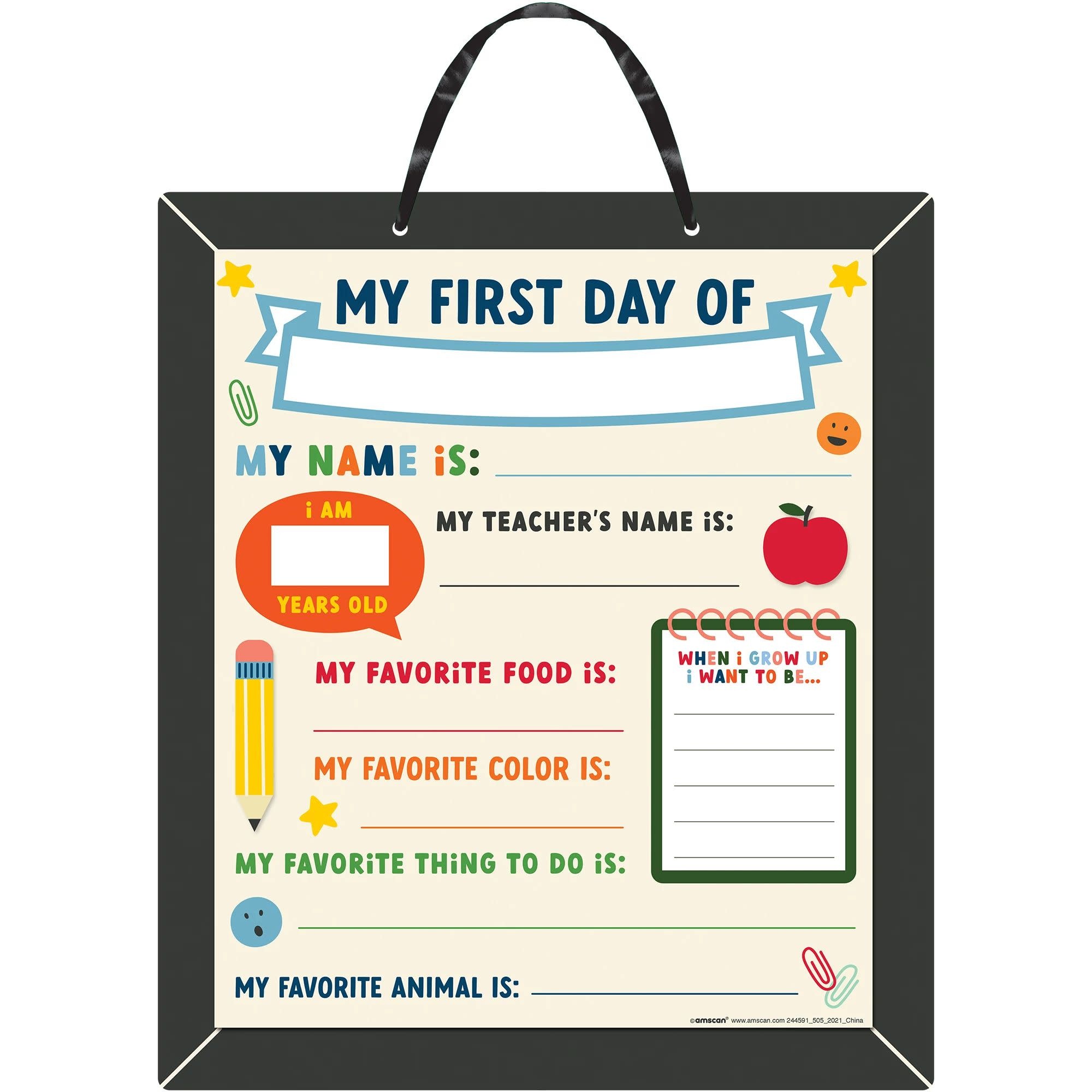 My First Day of School Photo Prop