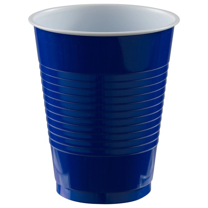 18 oz. Plastic Cups, High Ct. - Bright Royal Blue 50ct