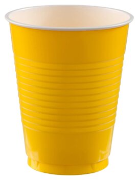 18 oz. Plastic Cups, High Ct. - Yellow Sunshine 50ct