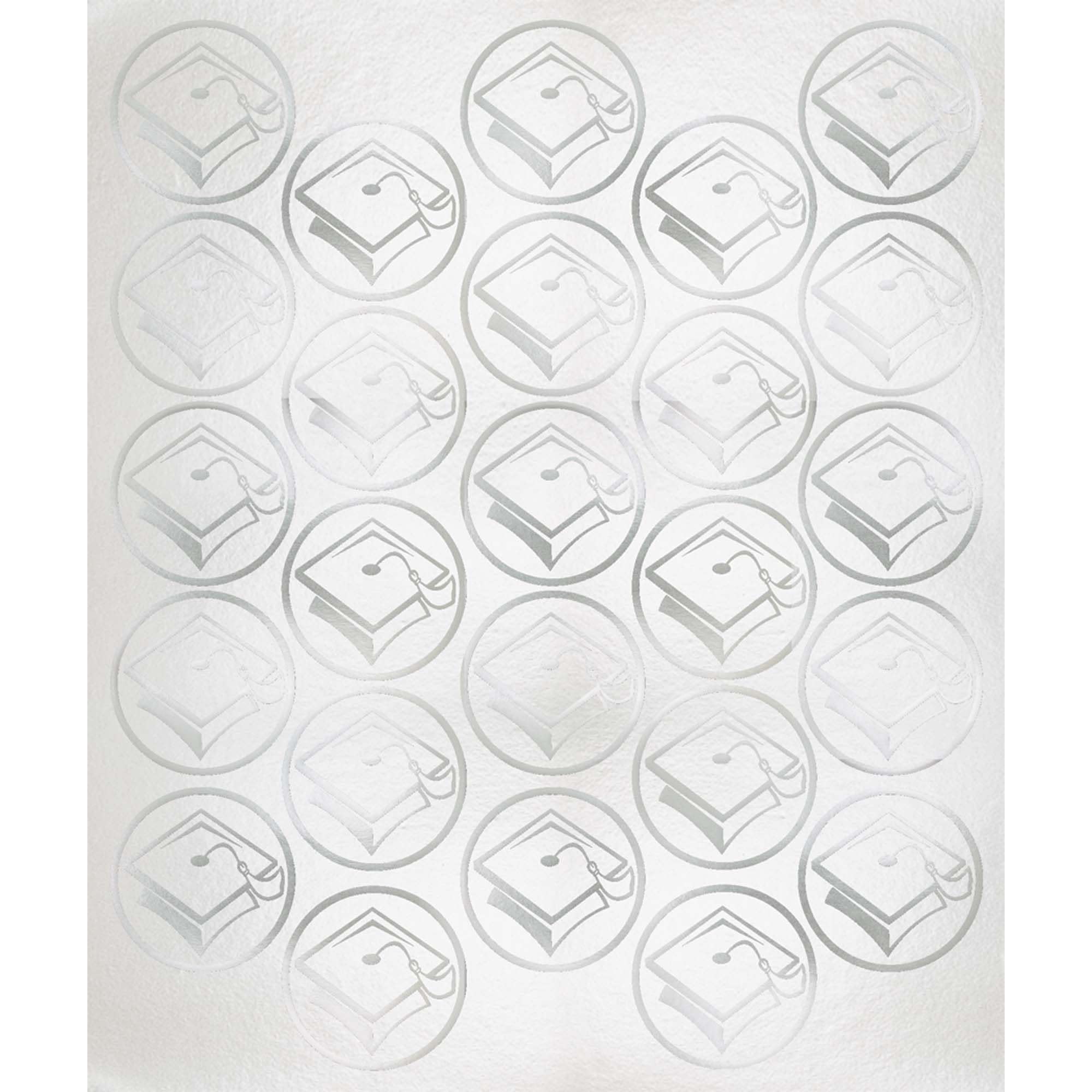 Grad Metallic Sticker Seals - Silver  50ct