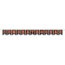 Congrats Grad Layered Banner Orange