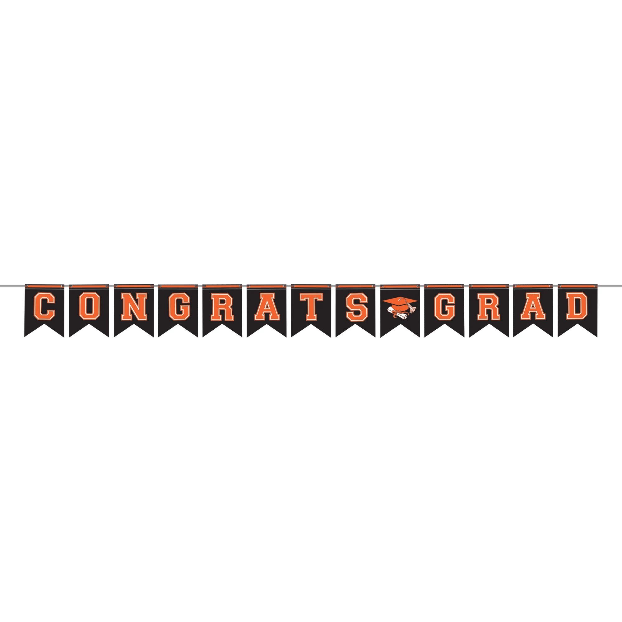 Congrats Grad Layered Banner Orange