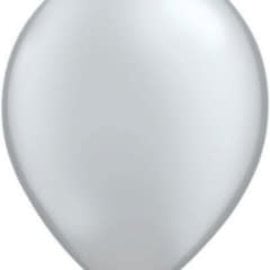 Qualatex Pearl Silver - single latex helium filled Pickup or Local delivery only includes Hi-float