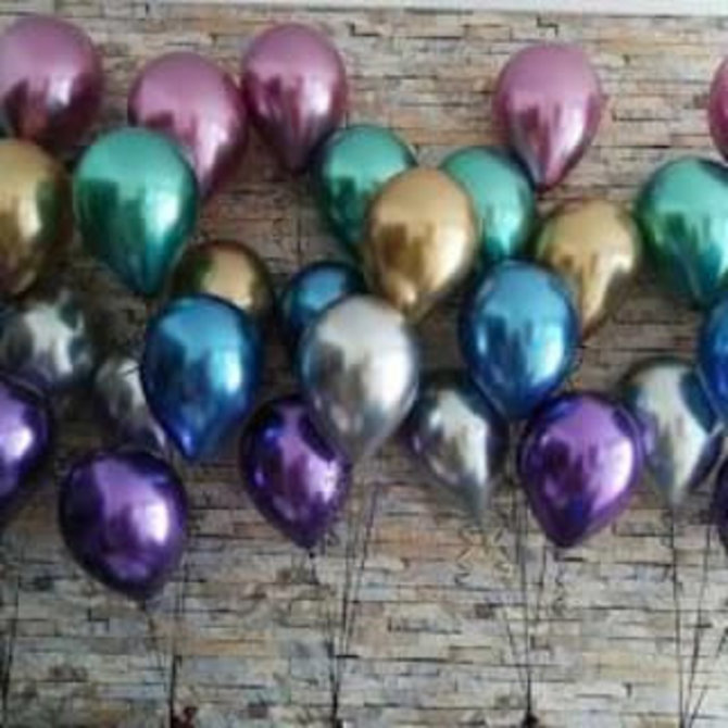 Chrome Mauve- single latex helium filled Pickup or Local delivery only includes Hi- Float