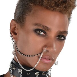 Safety Pin Earrings And Nose Chain Kit