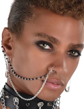 Safety Pin Earrings And Nose Chain Kit