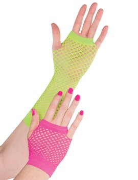 Neon Fishnet Gloves