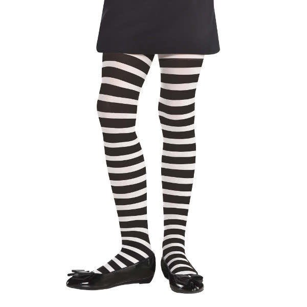 *Childrens White/Black Striped Tights