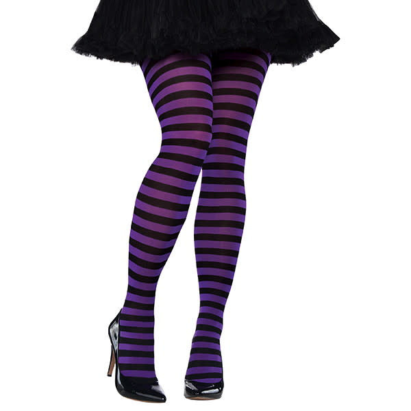Adult Purple/ Black Striped Tights