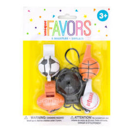 Sport Ball Whistle Favors, 4ct