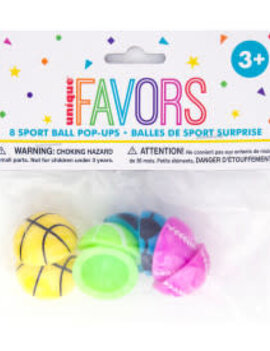 Sports Ball Pop Up Favors, 8ct