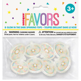 Glow in the Dark Assorted Spinning Top Favors, 8ct