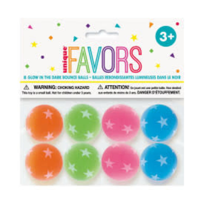 Glow in the Dark Bounce Ball Favors, 8ct