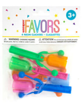Neon Clacker Noisemakers, 4ct