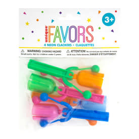 Neon Clacker Noisemakers, 4ct