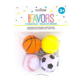 Foam Ball Favors, 4ct