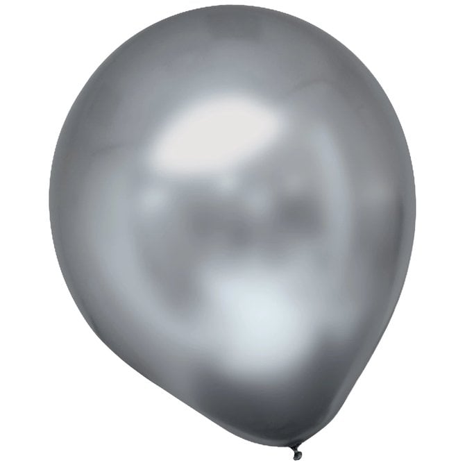 Satin Luxe Latex Balloon- Platinum, 6ct
