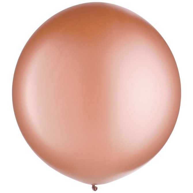 24" Round Latex Balloons - Pearlized Rose Gold -4ct