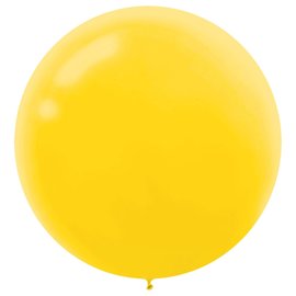 24" Round Latex Balloons- Sunshine Yellow 4ct