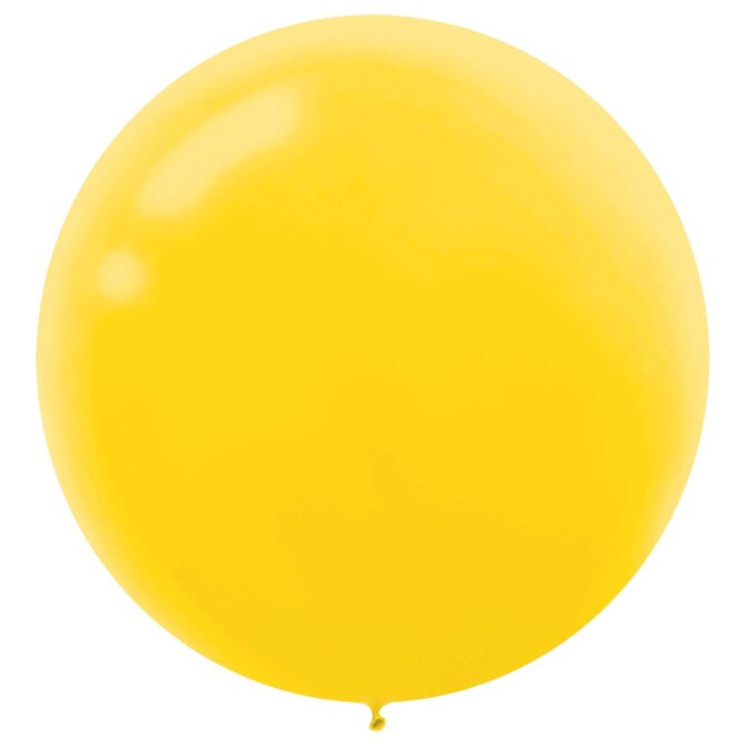 24" Round Latex Balloons- Sunshine Yellow 4ct