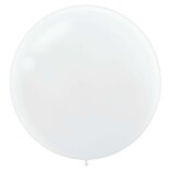 24" Round Latex Balloons - White 4ct
