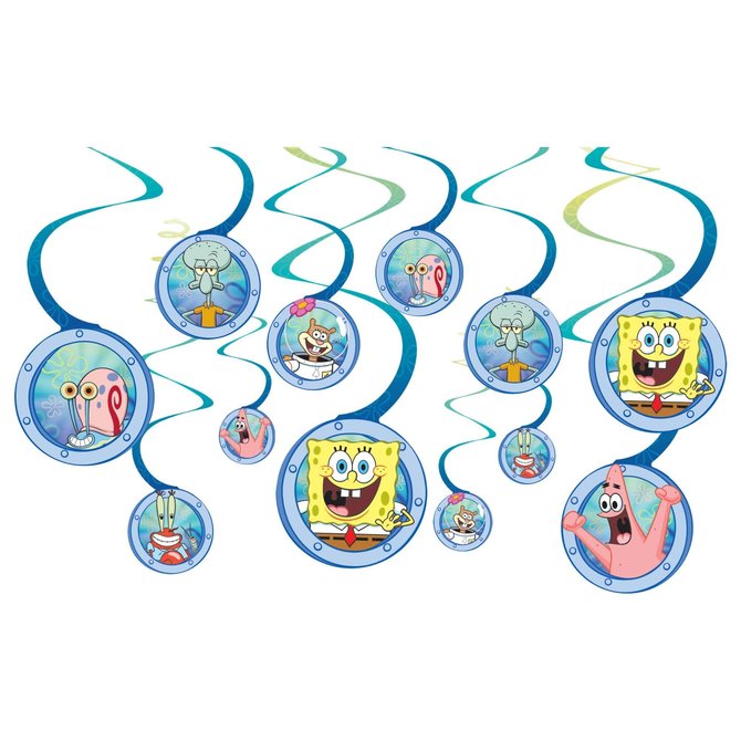 SpongeBob© Spiral Decorations , 12ct