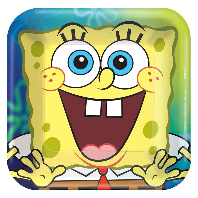 SpongeBob© 7" Square Plates, 8ct