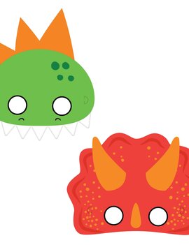 Dino-Mite Paper Masks, 8ct