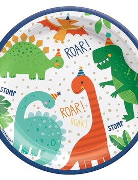 Dino-Mite 7" Round Plates, 8ct
