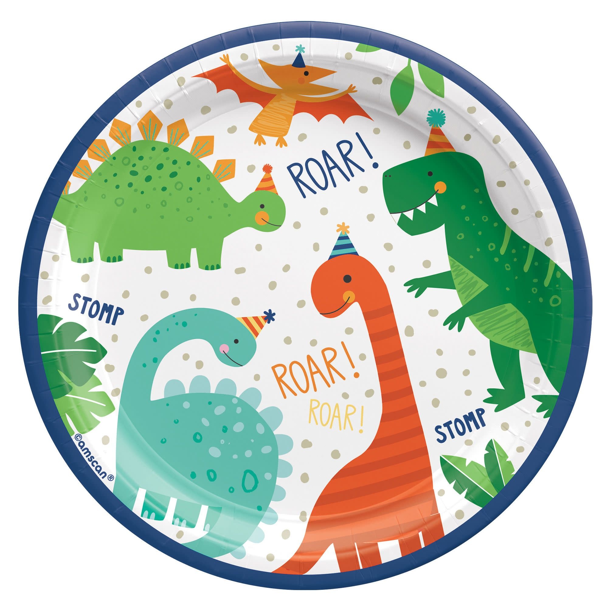 Dino-Mite 7" Round Plates, 8ct