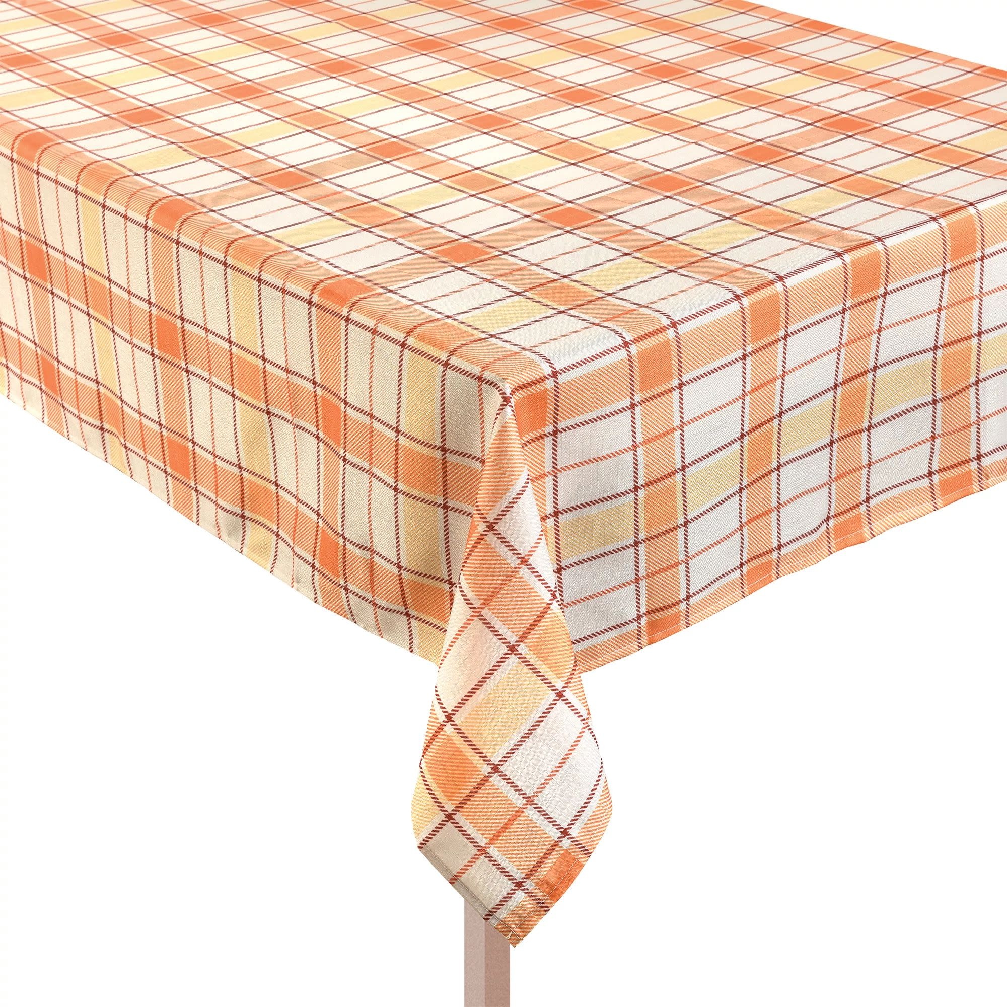 Fall Plaid Printed Fabric Table Cover 60" x 104"