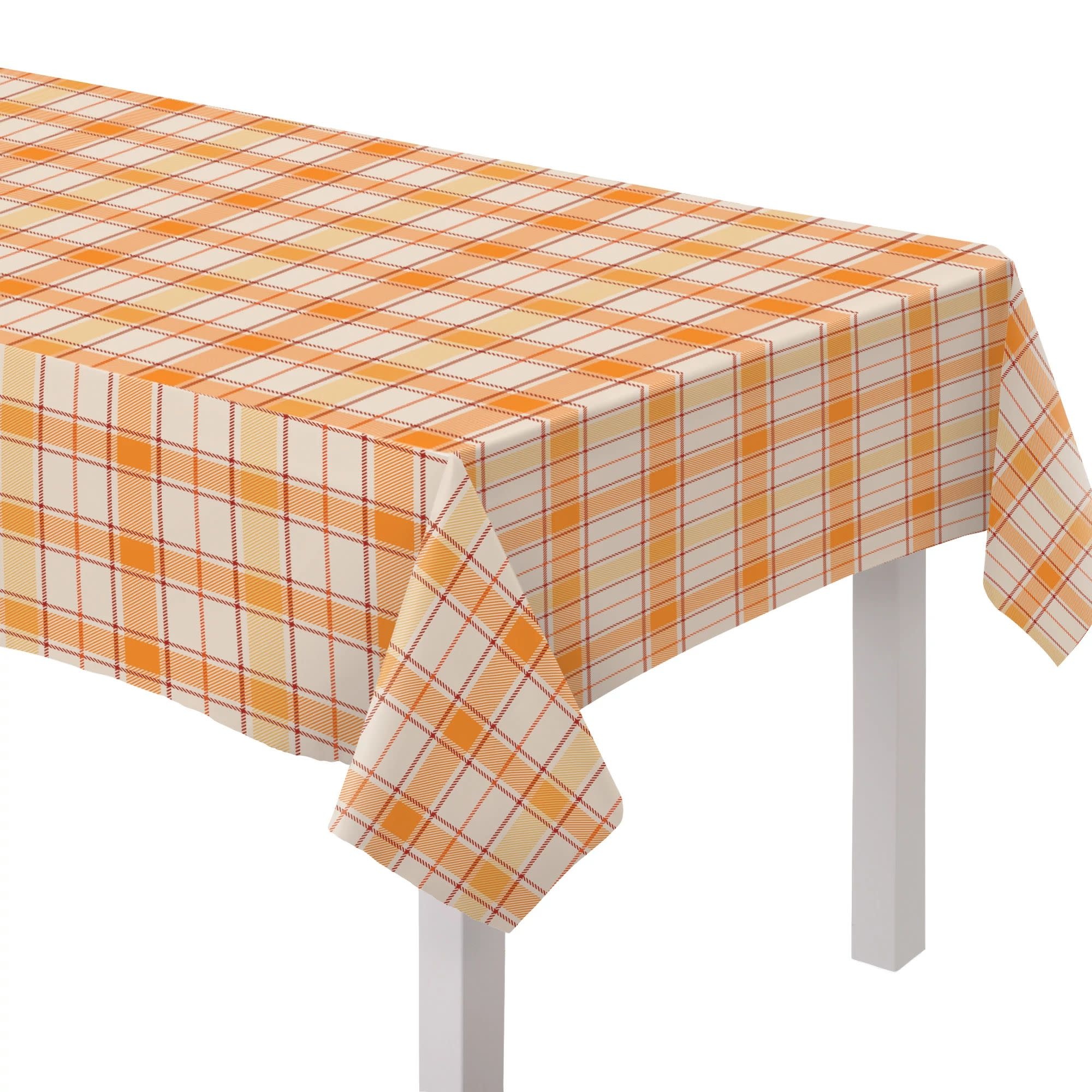 Fall Plaid Printed Fabric Table Cover 60" x 84"