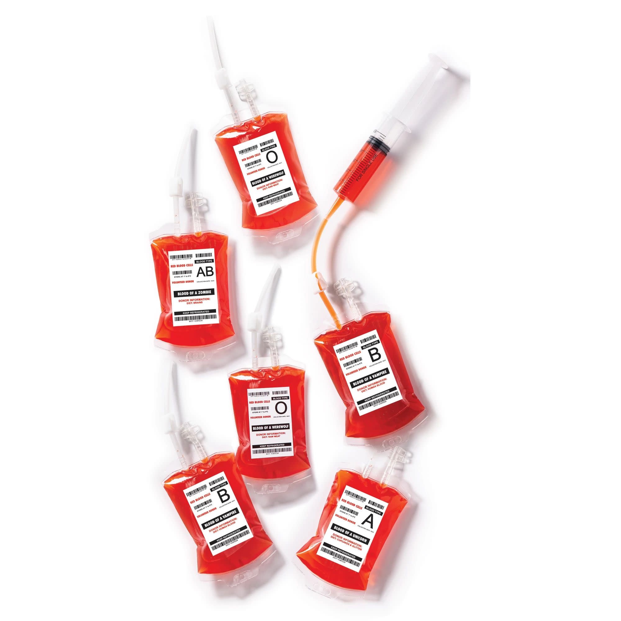 Blood Bag Drink Pouches -10ct