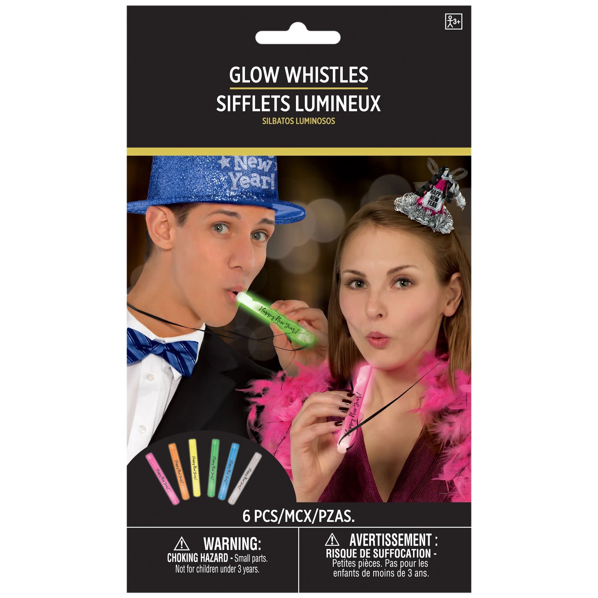 New Year's Glow Whistles -6ct