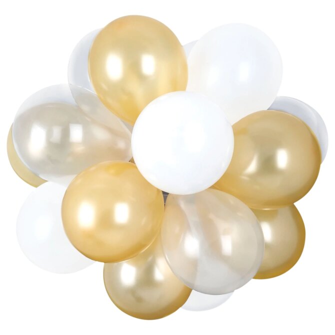 Air-Filled Latex Balloon Chandelier - Golden