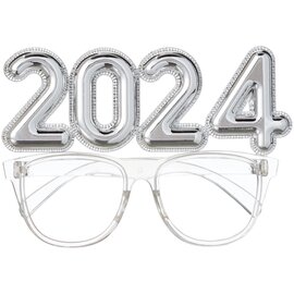 2024 Balloon Number Glasses - Silver