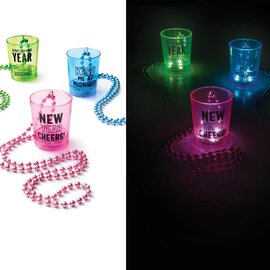 New Year's Light-Up Shot Glass Necklaces, 6ct