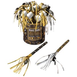 Deluxe Blowouts Centerpiece - Black, Silver, Gold, 24ct