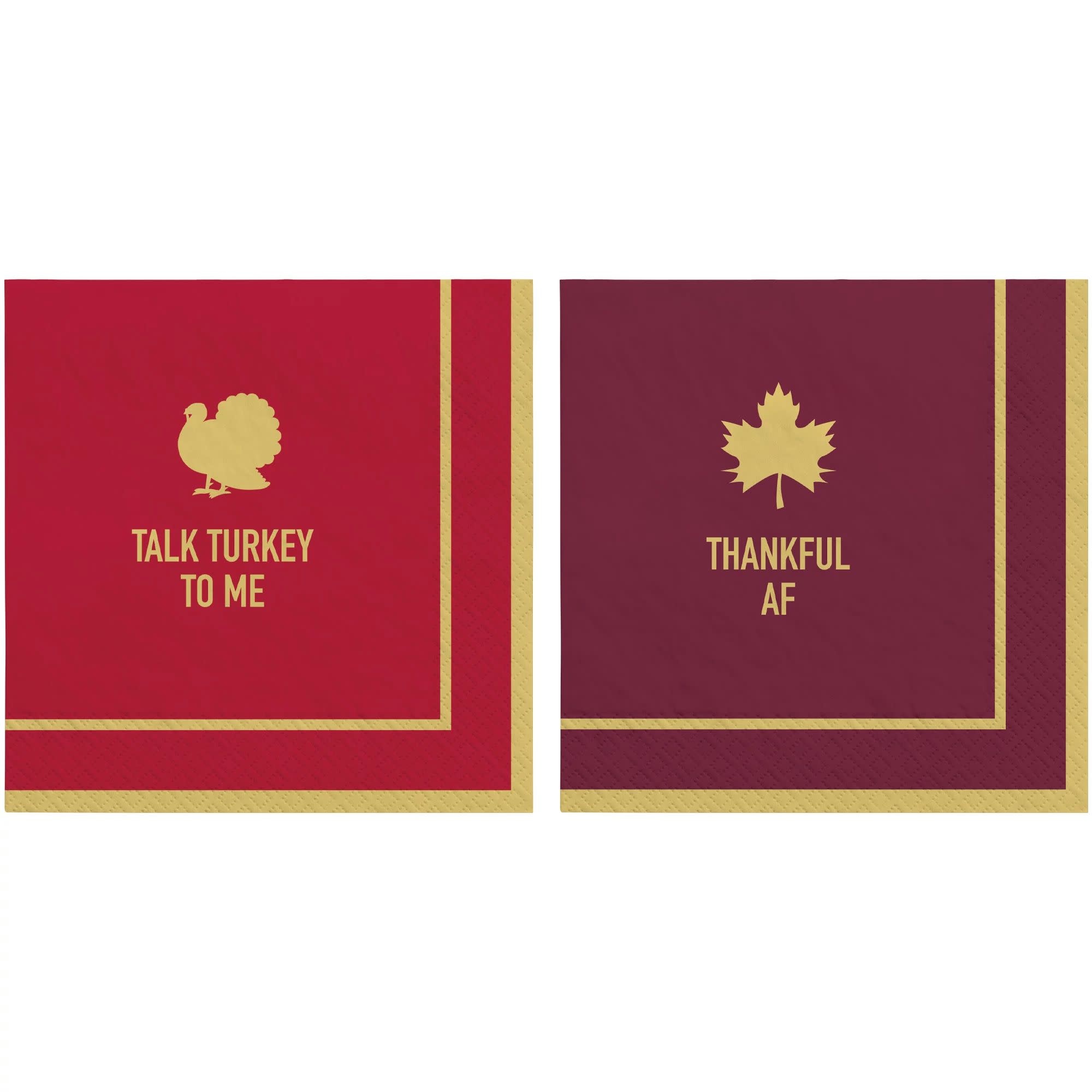 Friends Gathering Beverage Napkins - Turkey/Thankful