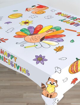 Thanksgiving Turkey Day Color-In Table Cover