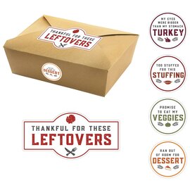 Thanksgiving Paper Foldable To Go Boxes With Stickers, 5ct