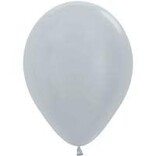 5" Sempertex Latex Balloon, 100ct - Metallic Silver