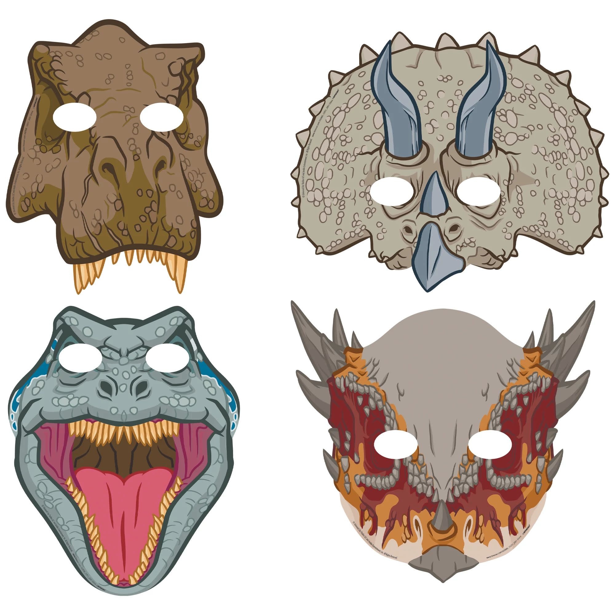 Jurassic World Into the Wild Paper Masks, 8ct