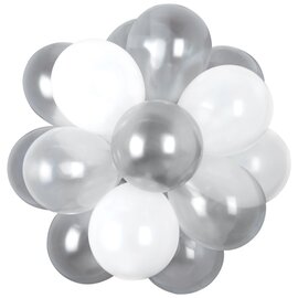 Air-Filled Latex Balloon Chandelier - Platinum