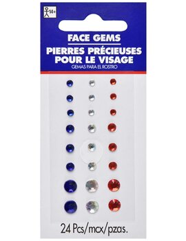 Face Gems Red/White/Blue