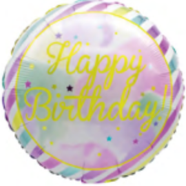 18" Happy Birthday Foil Balloon -Pastel